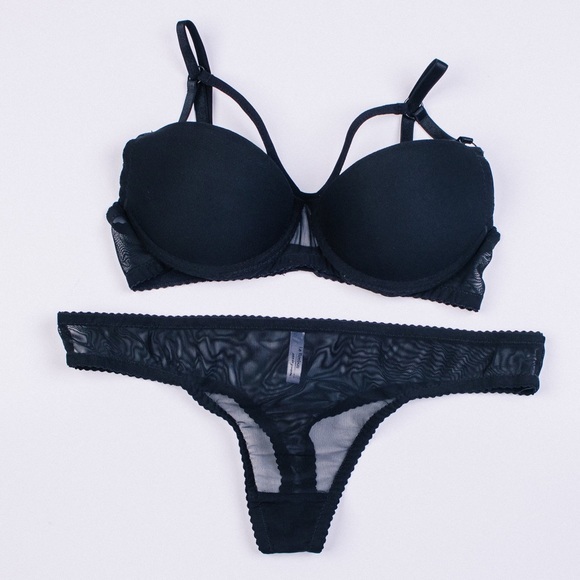 Lebonbon handmade black push-up bra - Picture 4 of 4